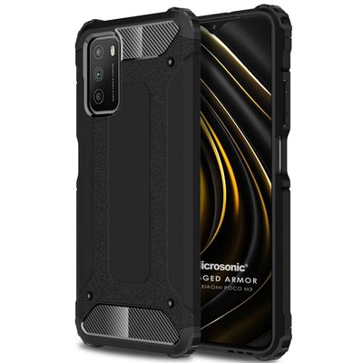 Microsonic Xiaomi Poco M3 Kılıf Rugged Armor Siyah