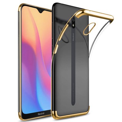 Microsonic Xiaomi Redmi 8A Kılıf Skyfall Transparent Clear Gold