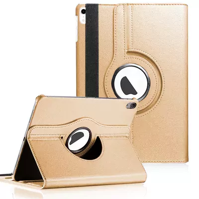 Microsonic Apple iPad Mini 7 Kılıf (A2993-A2995) 360 Rotating Stand Deri Gold
