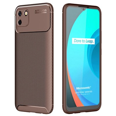 Microsonic Realme C11 Kılıf Legion Series Kahverengi