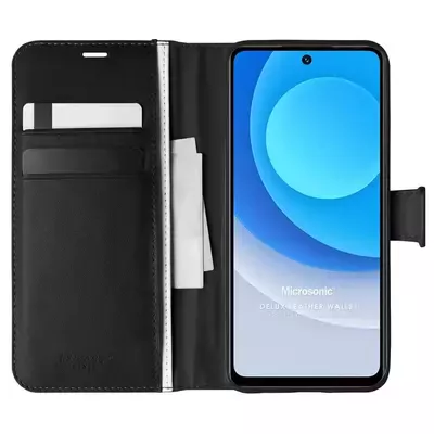 Microsonic TECNO Camon 19 Neo Kılıf Delux Leather Wallet Siyah