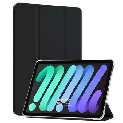 Microsonic Apple iPad Mini 7 Kılıf (A2993-A2995) Slim Translucent Back Smart Cover Siyah