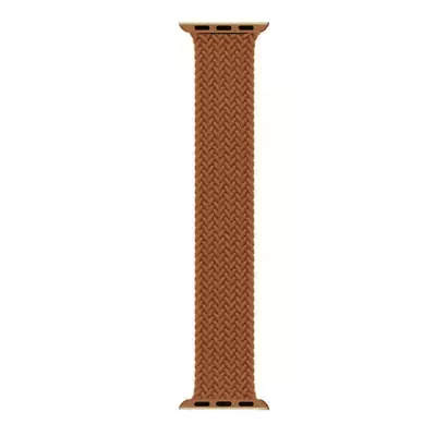 Microsonic Apple Watch Series 7 45mm Kordon, (Medium Size, 147mm) Braided Solo Loop Band Kahverengi