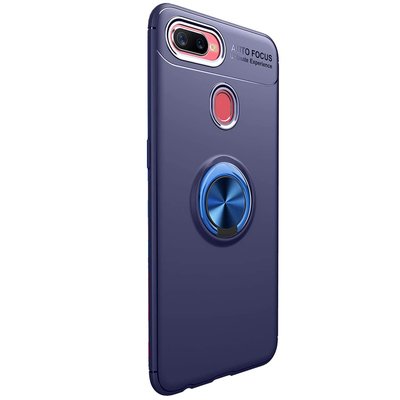 Microsonic Oppo F9 / F9 Pro Kılıf Kickstand Ring Holder Lacivert