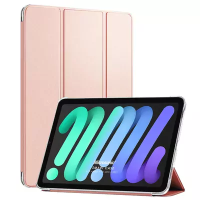 Microsonic Apple iPad Mini 7 Kılıf (A2993-A2995) Slim Translucent Back Smart Cover Rose Gold