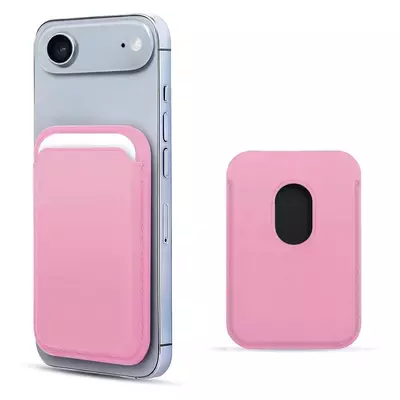 Microsonic Apple iPhone 17 Air Leather Wallet MagSafe Pembe