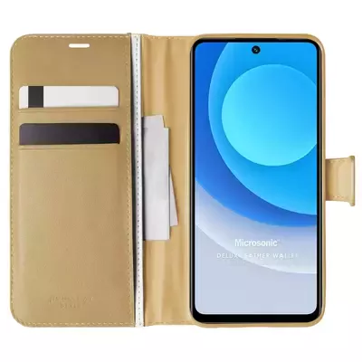 Microsonic TECNO Camon 19 Neo Kılıf Delux Leather Wallet Gold