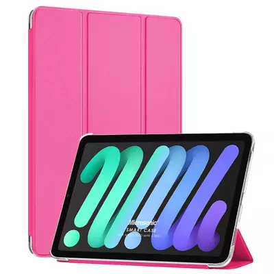 Microsonic Apple iPad Mini 7 Kılıf (A2993-A2995) Slim Translucent Back Smart Cover Pembe