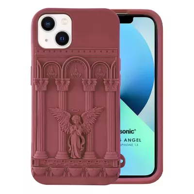 Microsonic Apple iPhone 13 Kılıf Praying Angel Bordo