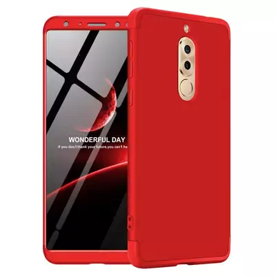 Microsonic Huawei Mate 10 Lite Kılıf Double Dip 360 Protective Kırmızı