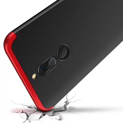 Microsonic Huawei Mate 10 Lite Kılıf Double Dip 360 Protective Kırmızı