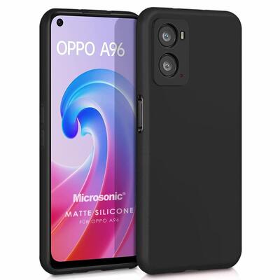 Microsonic Oppo A96 4G Kılıf Matte Silicone Siyah