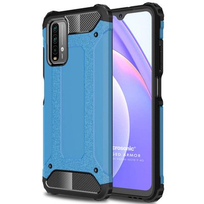 Microsonic Xiaomi Redmi Note 9 4G Kılıf Rugged Armor Mavi