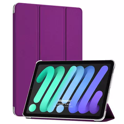 Microsonic Apple iPad Mini 7 Kılıf (A2993-A2995) Slim Translucent Back Smart Cover Mor