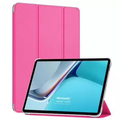 Microsonic Huawei MatePad 11 Kılıf Slim Translucent Back Smart Cover Pembe