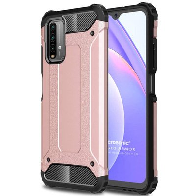 Microsonic Xiaomi Redmi Note 9 4G Kılıf Rugged Armor Rose Gold