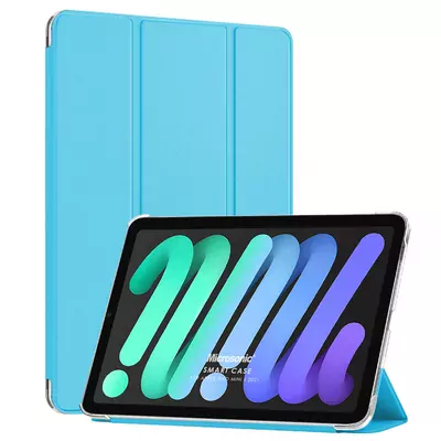 Microsonic Apple iPad Mini 7 Kılıf (A2993-A2995) Slim Translucent Back Smart Cover Mavi