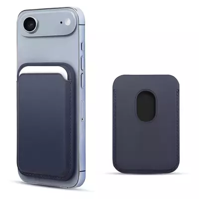 Microsonic Apple iPhone 17 Air Leather Wallet MagSafe Lacivert