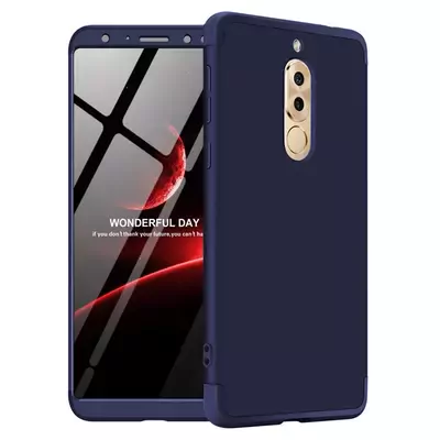 Microsonic Huawei Mate 10 Lite Kılıf Double Dip 360 Protective Lacivert