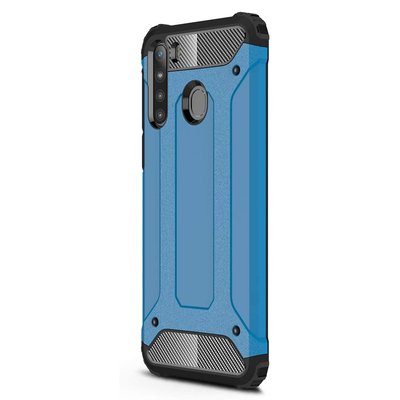 Microsonic Samsung Galaxy A21 Kılıf Rugged Armor Mavi