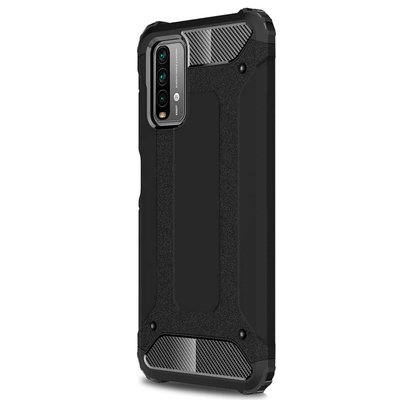 Microsonic Xiaomi Redmi Note 9 4G Kılıf Rugged Armor Siyah