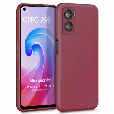 Microsonic Oppo A96 4G Kılıf Matte Silicone Mor