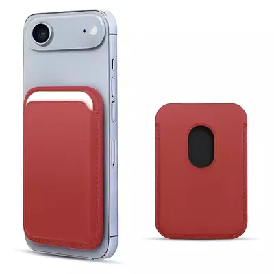Microsonic Apple iPhone 17 Air Leather Wallet MagSafe Kırmızı