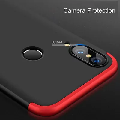 Microsonic Huawei P20 Lite Kılıf Double Dip 360 Protective Siyah Kırmızı