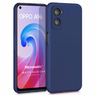 Microsonic Oppo A96 4G Kılıf Matte Silicone Lacivert