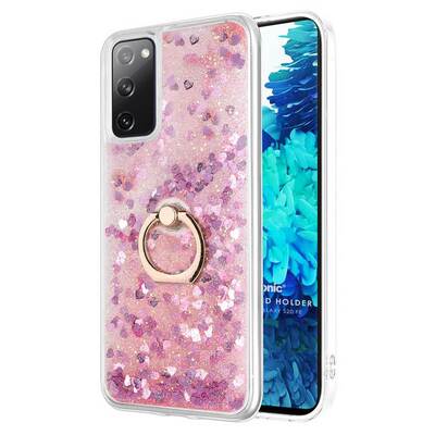 Microsonic Samsung Galaxy S20 FE Kılıf Glitter Liquid Holder Pembe