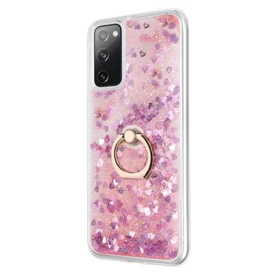 Microsonic Samsung Galaxy S20 FE Kılıf Glitter Liquid Holder Pembe