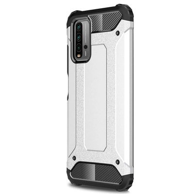 Microsonic Xiaomi Redmi 9T Kılıf Rugged Armor Gümüş