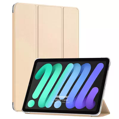 Microsonic Apple iPad Mini 7 Kılıf (A2993-A2995) Slim Translucent Back Smart Cover Gold