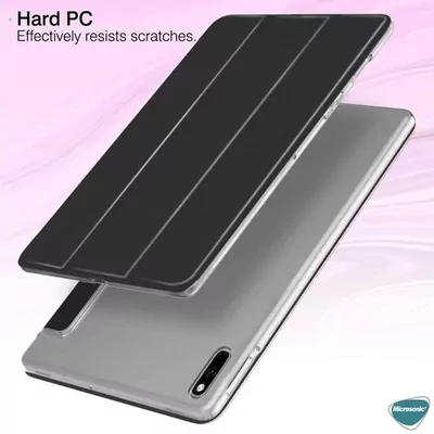 Microsonic Huawei MatePad 11 Kılıf Slim Translucent Back Smart Cover Gümüş