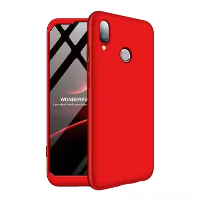 Microsonic Huawei P20 Lite Kılıf Double Dip 360 Protective Kırmızı