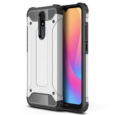 Microsonic Xiaomi Redmi 8A Kılıf Rugged Armor Gümüş