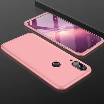 Microsonic Huawei P20 Lite Kılıf Double Dip 360 Protective Rose Gold