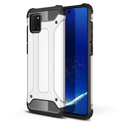 Microsonic Samsung Galaxy A81 Kılıf Rugged Armor Gümüş