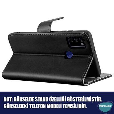 Microsonic Vivo V21 Kılıf Delux Leather Wallet Kırmızı