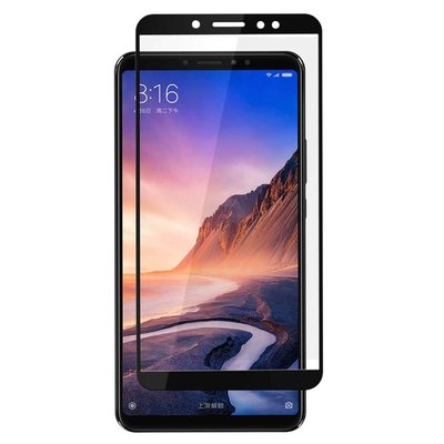 Microsonic Xiaomi Mi Max 3 Kavisli Temperli Cam Ekran Koruyucu Film Siyah