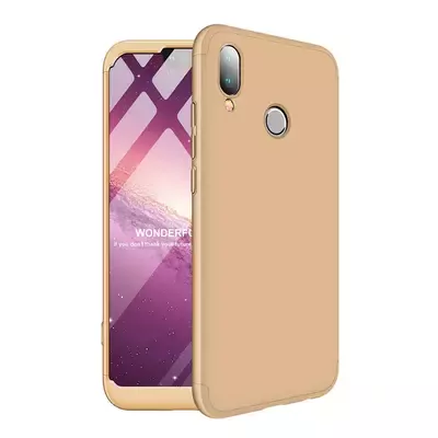 Microsonic Huawei P20 Lite Kılıf Double Dip 360 Protective Gold