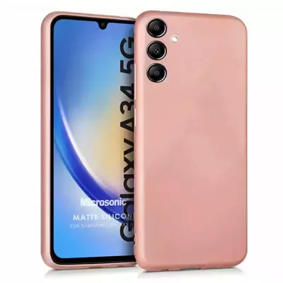 Microsonic Samsung Galaxy A34 Kılıf Matte Silicone Rose Gold