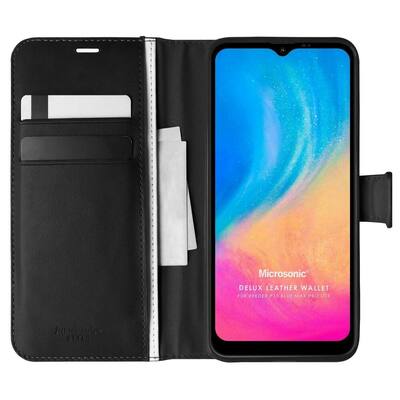 Microsonic Reeder P13 Blue Max Pro Lite Kılıf Delux Leather Wallet Siyah