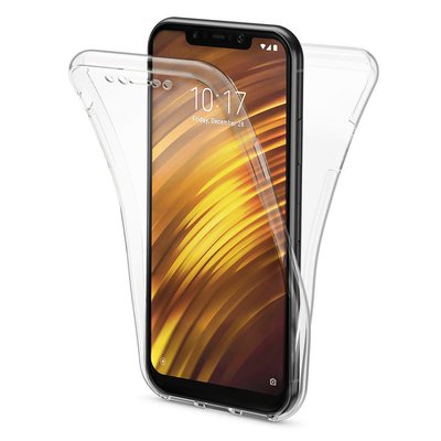 Microsonic Xiaomi Pocophone F1 Kılıf Komple Gövde Koruyucu Silikon Şeffaf