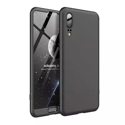 Microsonic Huawei P20 Kılıf Double Dip 360 Protective Siyah