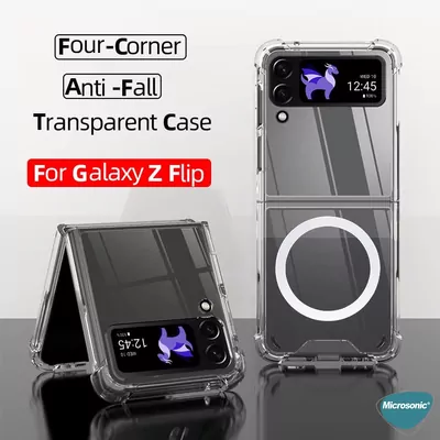 Microsonic Samsung Galaxy Z Flip 3 Kılıf MagSafe Clear Soft Şeffaf