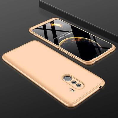 Microsonic Xiaomi Pocophone F1 Kılıf Double Dip 360 Protective AYS Gold