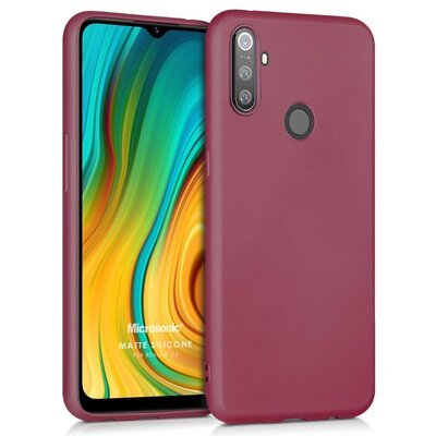 Microsonic Realme C3 Kılıf Matte Silicone Mor