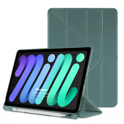 Microsonic Apple iPad Mini 7 Kılıf (A2993-A2995) Origami Pencil Koyu Yeşil