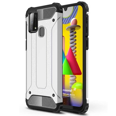 Microsonic Samsung Galaxy M31 Kılıf Rugged Armor Gümüş